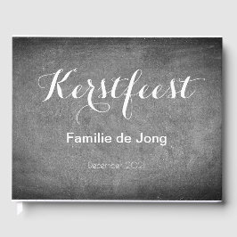 Kerstfeest Schoolbord Stijl Krijtjes Typography Gastenboek