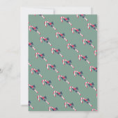 Kerstfeest Script Candy Cane Vintage Uitnodiging  (Achterkant)