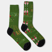 Kerstfeest Script Groene Sokken (Rechts)