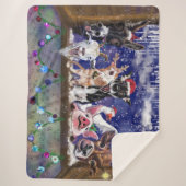 kerstfeest Sherpa Blanket Funny Boerderij Animal P Sherpa Deken (Voorkant)