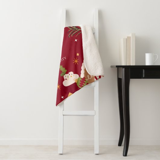 Kerstfeest Sherpa Blanket Sherpa Deken (In situ)