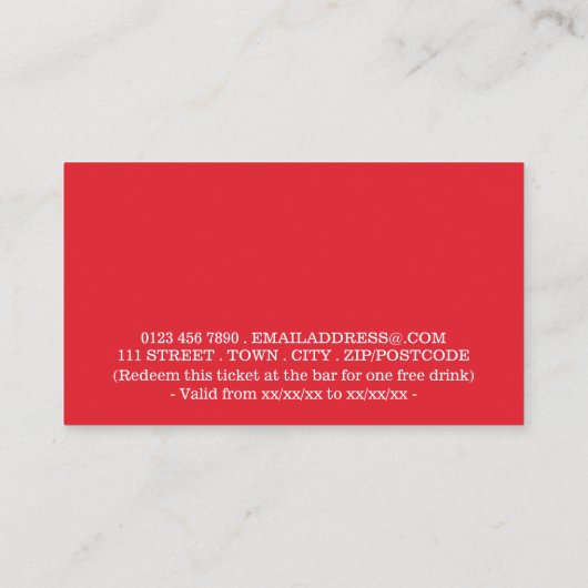 Kerstfeest - Sinterklaas - Drankje Ticket Informatiekaartje (Achterkant)