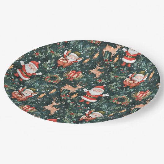 Kerstfeest Sinterklaas Papieren Bordje (Gekanteld)