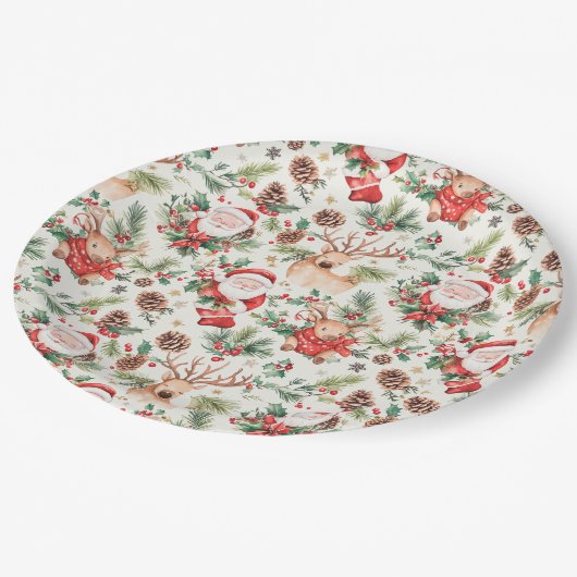 Kerstfeest Sinterklaas Papieren Bordje (Gekanteld)