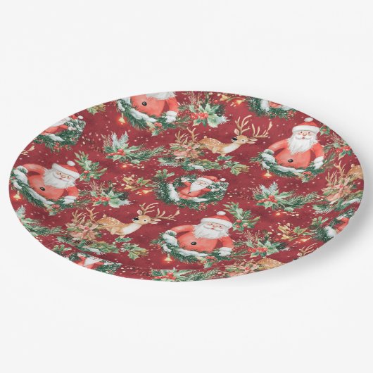 Kerstfeest Sinterklaas Papieren Bordje (Gekanteld)