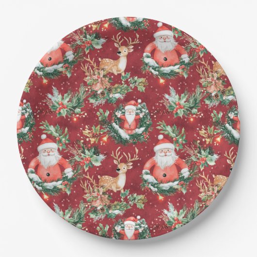 Kerstfeest Sinterklaas Papieren Bordje (Voorkant)