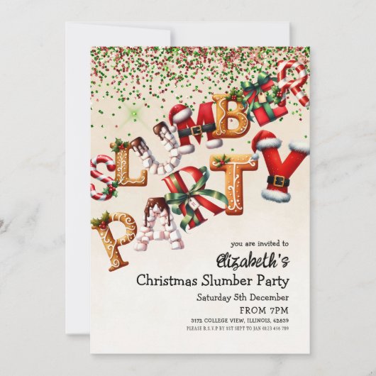 Kerstfeest Slumber Verjaardag Kaart (Voorkant)