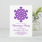 Kerstfeest Snowflake Paars Kaart (Staand voorkant)