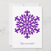 Kerstfeest Snowflake Paars Kaart (Achterkant)