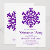 Kerstfeest Snowflake Paars Kaart (Voorkant / Achterkant)
