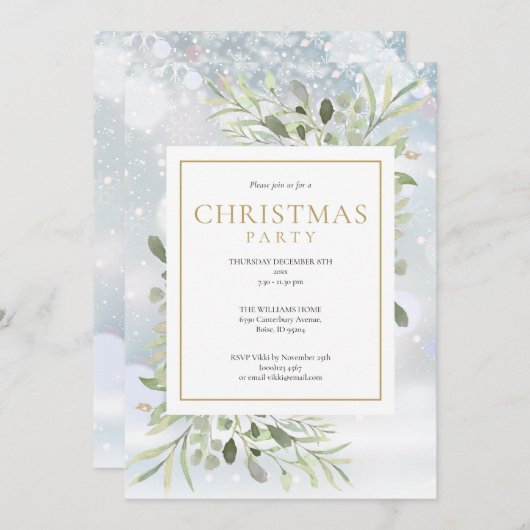 Kerstfeest Snowflakes Holiday Kaart (Voorkant / Achterkant)