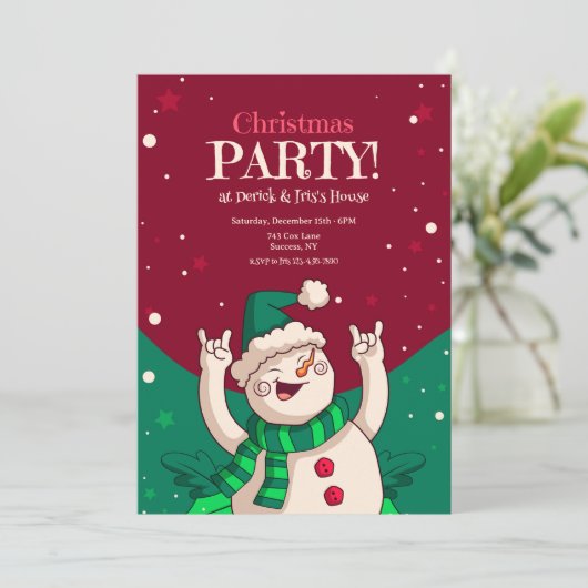 Kerstfeest Snowman Kaart (Staand voorkant)