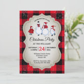 kerstfeest Snowman Skating Buffalo Play Kaart (Staand voorkant)