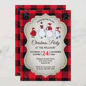 kerstfeest Snowman Skating Buffalo Play Kaart (Voorkant / Achterkant)