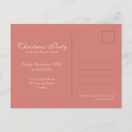 Kerstfeest Sparkling Trees Roos Gold Briefkaart (Achterkant)