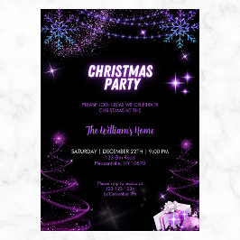 Kerstfeest sprankelende bomen | Sneeuwvlokken Ster Kaart