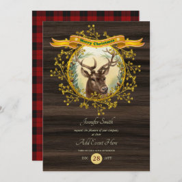 Kerstfeest STAG Party Buffalo Plaid Evenement uit  Kaart