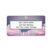 kerstfeest Ster van Bethlehem Etiket (Voorkant)