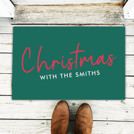 Kerstfeest | Stijlvol Trendy Forest Green Deurmat