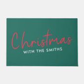 Kerstfeest | Stijlvol Trendy Forest Green Deurmat (Voorkant)