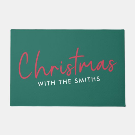 Kerstfeest | Stijlvol Trendy Forest Green Deurmat (Voorkant)