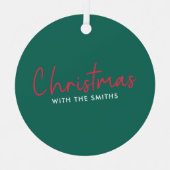 Kerstfeest | Stijlvol Trendy Forest Green Metalen Ornament (Voorkant)