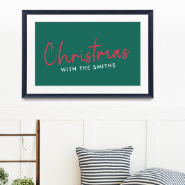 Kerstfeest | Stijlvol Trendy Forest Green Poster