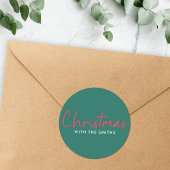 Kerstfeest | Stijlvol Trendy Forest Green Ronde Sticker