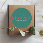 Kerstfeest | Stijlvol Trendy Forest Green Ronde Sticker
