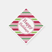 Kerstfeest Striped Prettige feestdagen Napkins Servetten (Hoek)