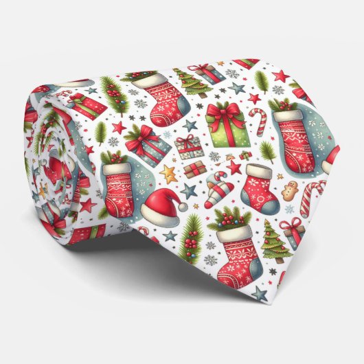 Kerstfeest Stropdas (Opgerold)