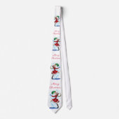 Kerstfeest Stropdas Snowman en Girl Dance (Voorkant)