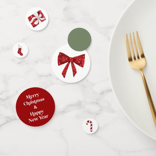Kerstfeest Tafel Confetti Rode Strik Tafel Decorat (Groep)
