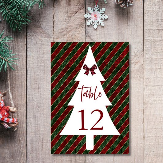 Kerstfeest Tafelnummerkaart Kaart