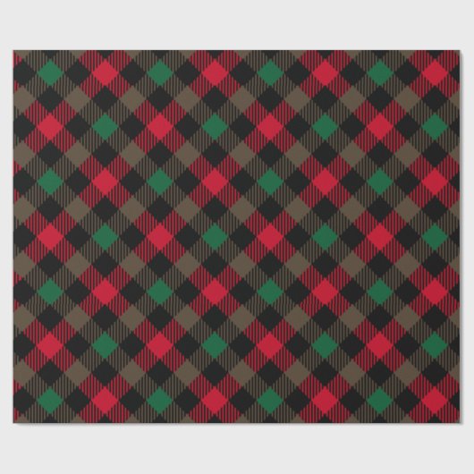 kerstfeest Tartan Pset Cadeaupapier (Vlak)