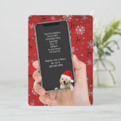 Kerstfeest Tekst uitnodiging op telefoon (Staand voorkant)