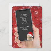 Kerstfeest Tekst uitnodiging op telefoon (Voorkant)