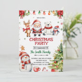 Kerstfeest thema feest uitnodiging (Staand voorkant)