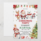 Kerstfeest thema feest uitnodiging (Voorkant / Achterkant)