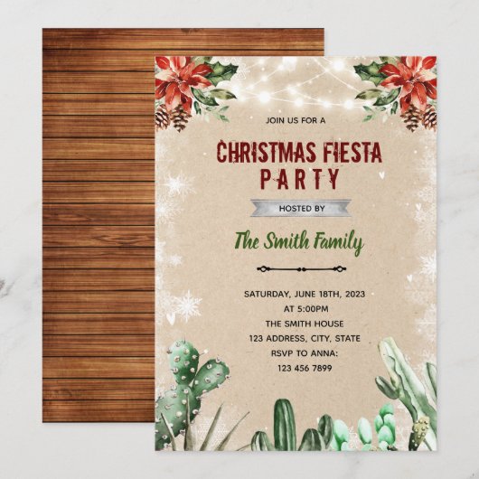 Kerstfeest thema kaart (Voorkant / Achterkant)