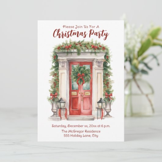 Kerstfeest thuis kaart (Staand voorkant)