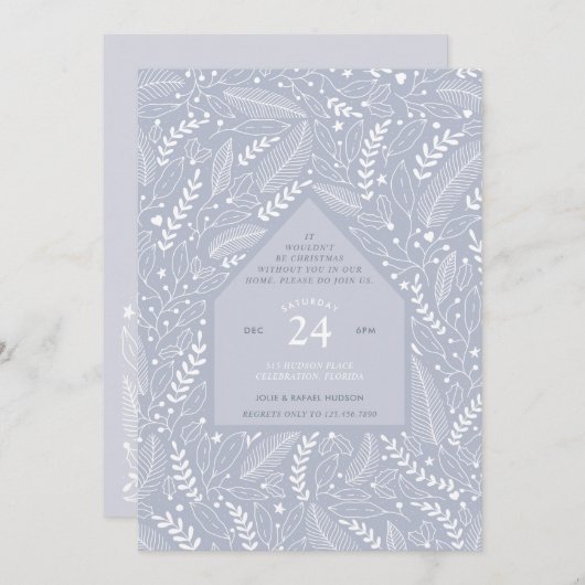 Kerstfeest thuis kaart (Voorkant / Achterkant)