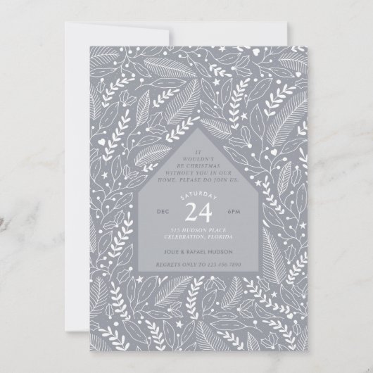 Kerstfeest thuis kaart (Voorkant)