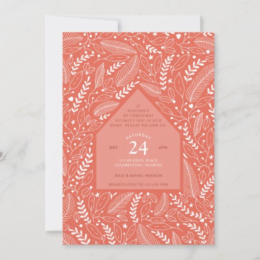 Kerstfeest thuis kaart (Voorkant)