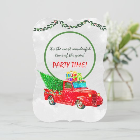 Kerstfeest Tijd Kaart (Staand voorkant)