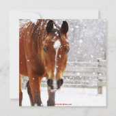 Kerstfeest tijdens winterpaarden kaart (Achterkant)