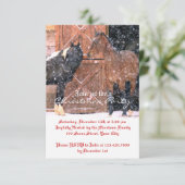 Kerstfeest tijdens winterpaarden kaart (Staand voorkant)