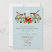Kerstfeest  Tortelduifjes bruiloft Kaart (Voorkant)