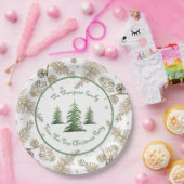 kerstfeest, trim-de-boom, familienaam, papieren bordje (Feest)