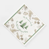 kerstfeest, trim-de-boom, familienaam, servet (Hoek)